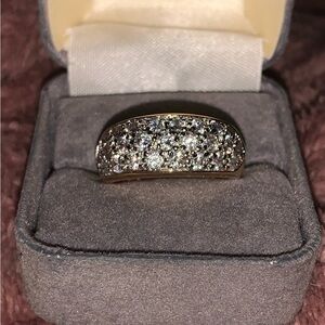 Gorgeous Cubic Zirconia Banded Ring, Size 7.5​